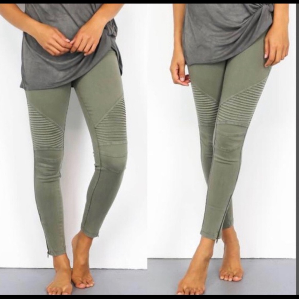 new • boutique slim fit moto pants